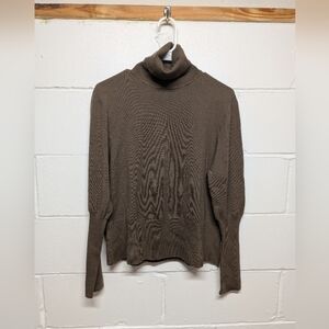 GENE MEYER (XL) Wool Blend Brown Turtleneck Sweater NWT